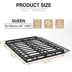 5” Box Spring For Queen BedAssembled with Fabric Cover