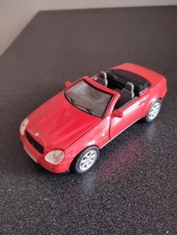 Vintage Red Mercedes SLK 230 Sharp Diecast Collectable 1:35 Scale Great Condition Rare