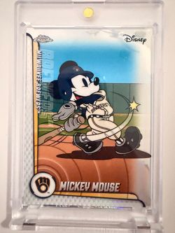 Topps disney chrome Mickey mouse Milwaukee brewers