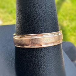 Vintage Jewelry 14k solid rose red gold wedding band ring size 10.50