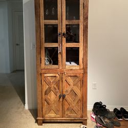 Wine Cabinet , 13”wide,16”deep, 79”tall  2 Shelves On Bottom , Brand New