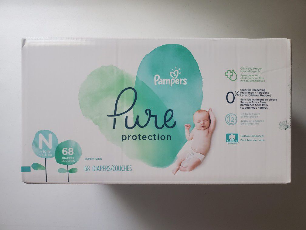 Pampers Pure Protection Diapers, Newborn, 68 count