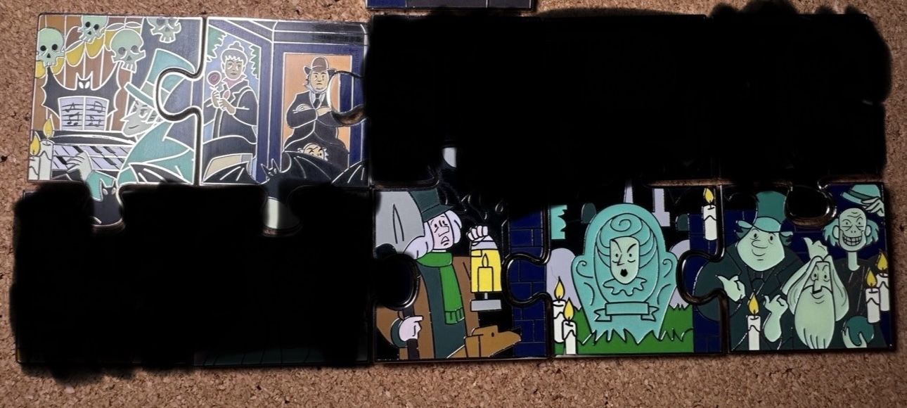 Disney Pins 2024 Haunted Mansion Character Connection Puzzle Pin Bundle Set LE