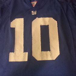 NFL Equipment Blue Reebok Eli Manning 10 New York Giants Jersey Youth L 14-16