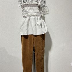 Old Navy Rockstar Skinny  Pants Creme Caramel Brown Stretch 16 Regular  Old navy top size L