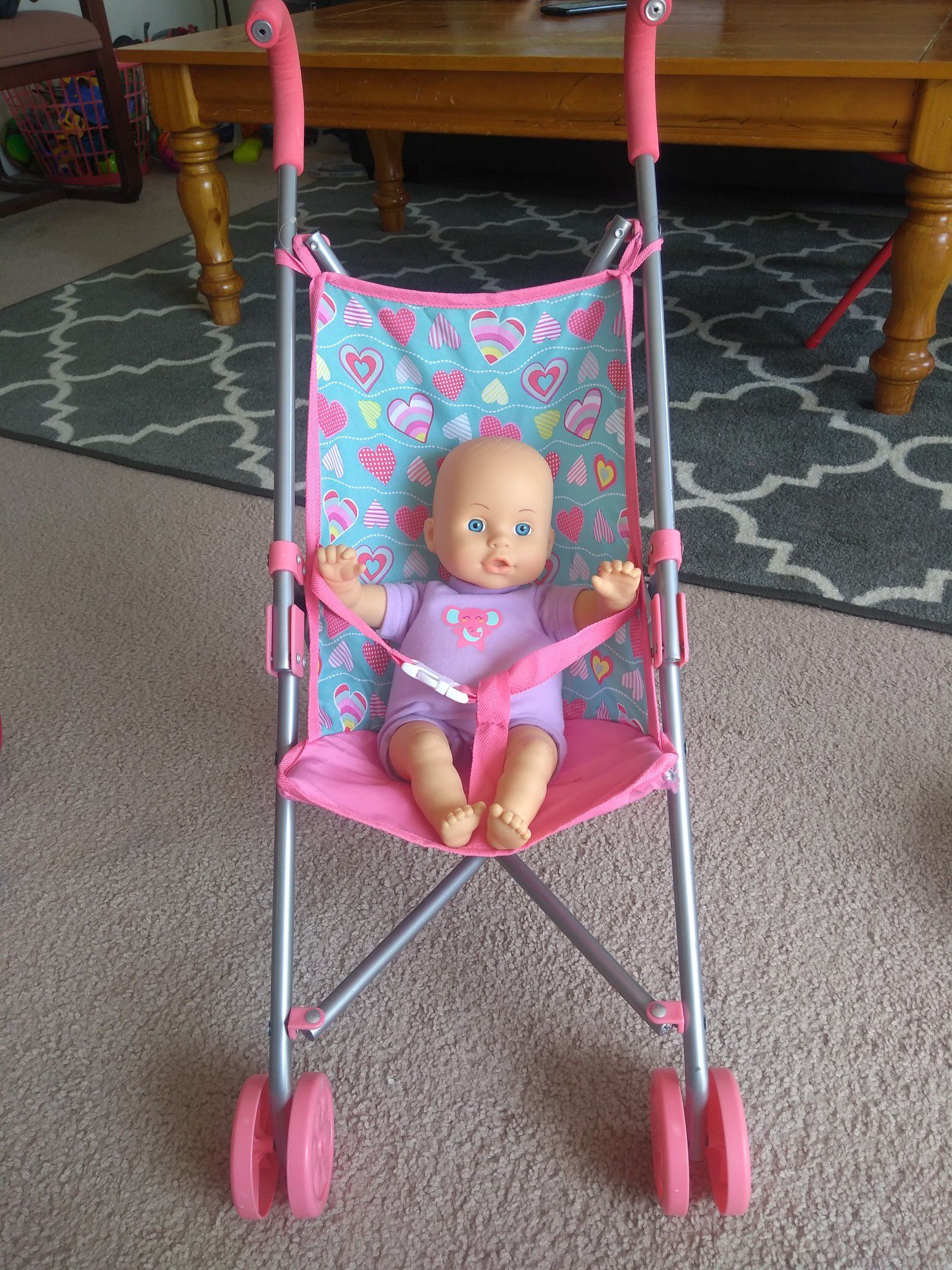 Doll with stroller