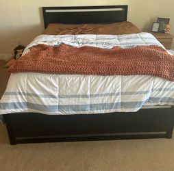 Brand new black queen bed frame