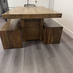 Barn Wood Dining Table With Benches 
