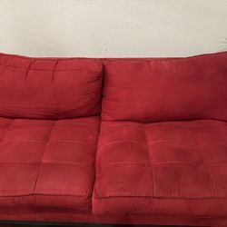 Beautiful Suede Red Sofa!!