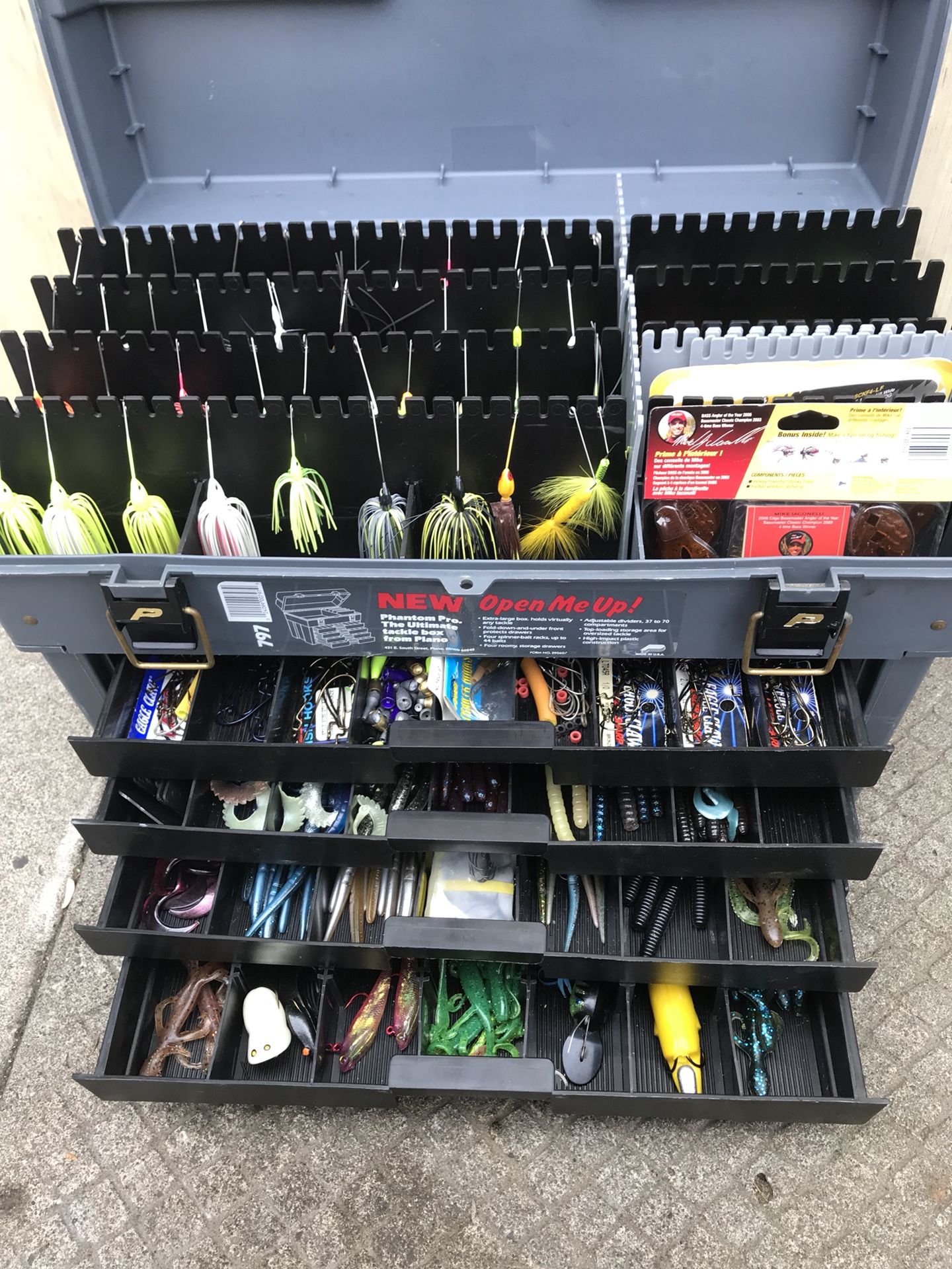 Plano phantom tackle box with lots of bass gear