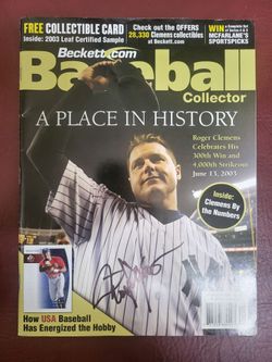 Roger Clemens signed Beckett magazine