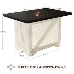 Brand new Farmhouse Dining Table Black and White