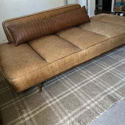 CB2 Lawndale Saddle Leather Daybed