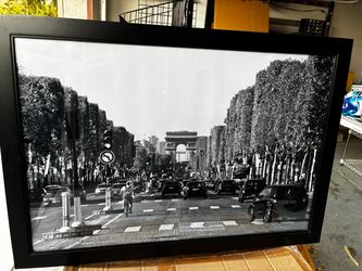 Framed Paris Champs-Élysées Black & White Photo Print -Make an offer -leaving AZ 9/18