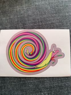 Rainbow Snail Cartoon Sticker
