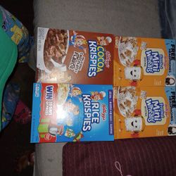 Frosted Mini Wheats Cereral And Rice Krispies And Cocoa Krispies Cereral 