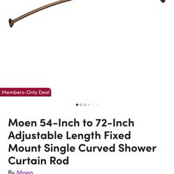 Brand new - Still In Packaging — Moen 54-Inch to 72-Inch adjustable length, fixed mount, single curved Shower Curtain Rod