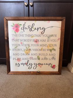 Framed Floral Quote Wall Sign