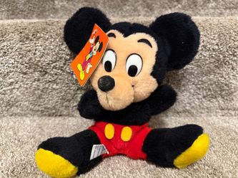 Vintage 1980s Disney Parks Bean Bag 9” Mickey Mouse (new with tag)