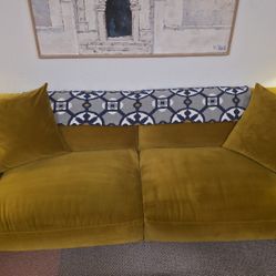 Abisko 91" Velvet Sofa - Plush Yarrow Gold
