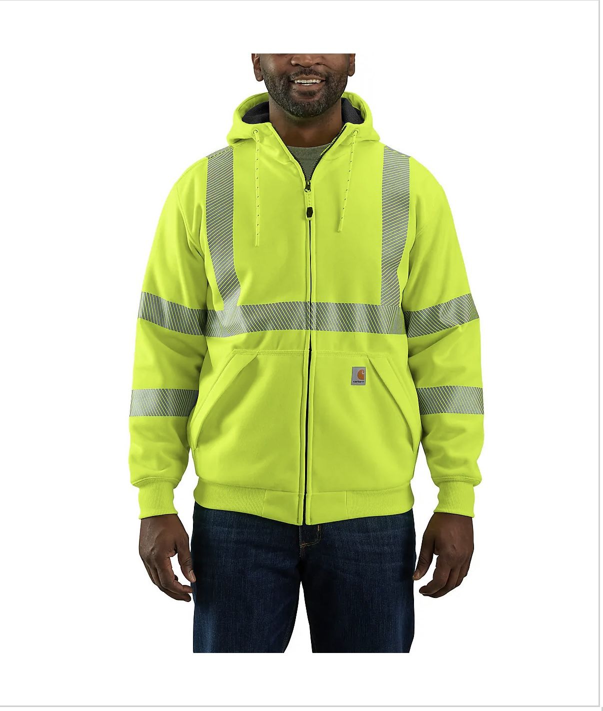 NWT Carhartt Hoodie Mens XXL Yellow Class 3 Hi Vis Full Zip Workwear