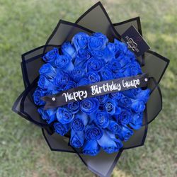 50 Blue Roses Bouquet 