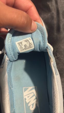Light blue platform vans