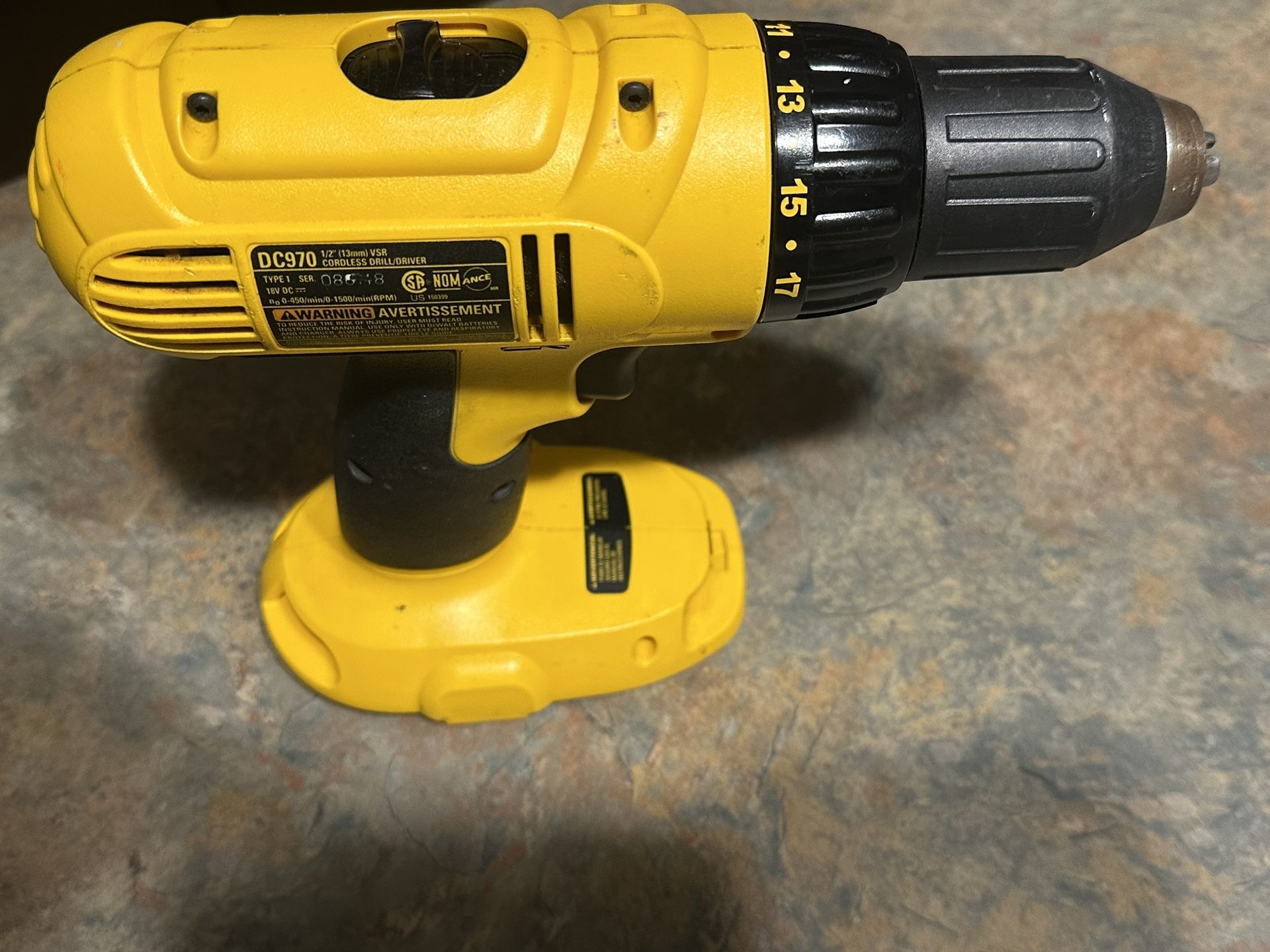 De Walt 18v Cordless Drill/driver, Excellent Condition,Tool Only