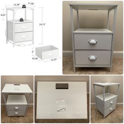 Nightstand W/Fabric Drawers $25