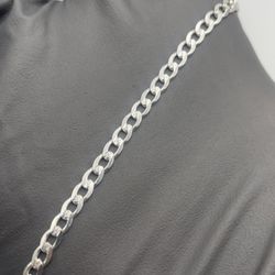 Solid 925 Sterling Silver Curb Chain Bracelet – 3.6mm | 8”