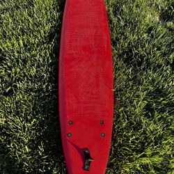 BZ Red Soft Top Surfboard 9ft