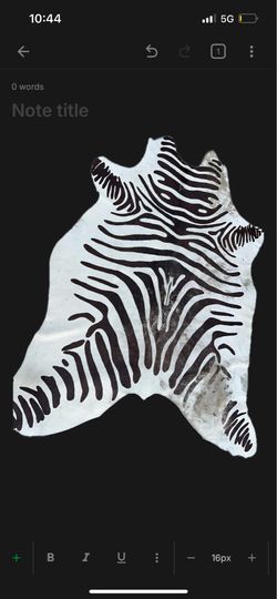 Cowhide Zebra Pattern Rug