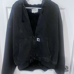 work in progress denim jacket fur lined Carhartt work in progress denim jacket fur lined