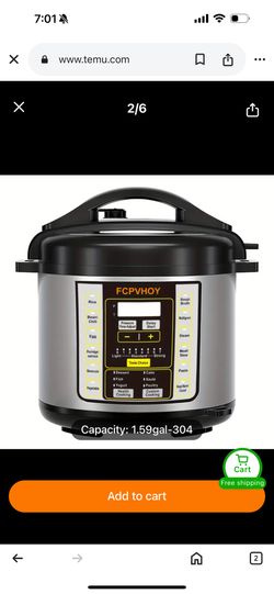 Electric Pressure Cooker 6 Qt, 9-in-1 Instant Multi Cooker With Safer Venting Design, Rice Cooker, Slow Cooker, Sous Vide, Saute Pot - Stainless Steel