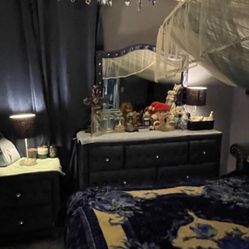 Free Delivery Blue Velvet Complete Bedroom Set Selling All Together only $2000 cash