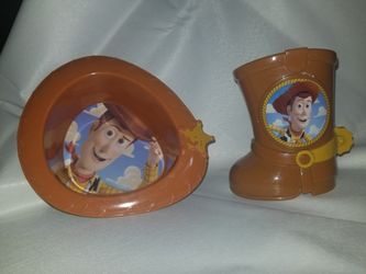 RARE Toy Story Woody Bowl Hat and Boot Cup
