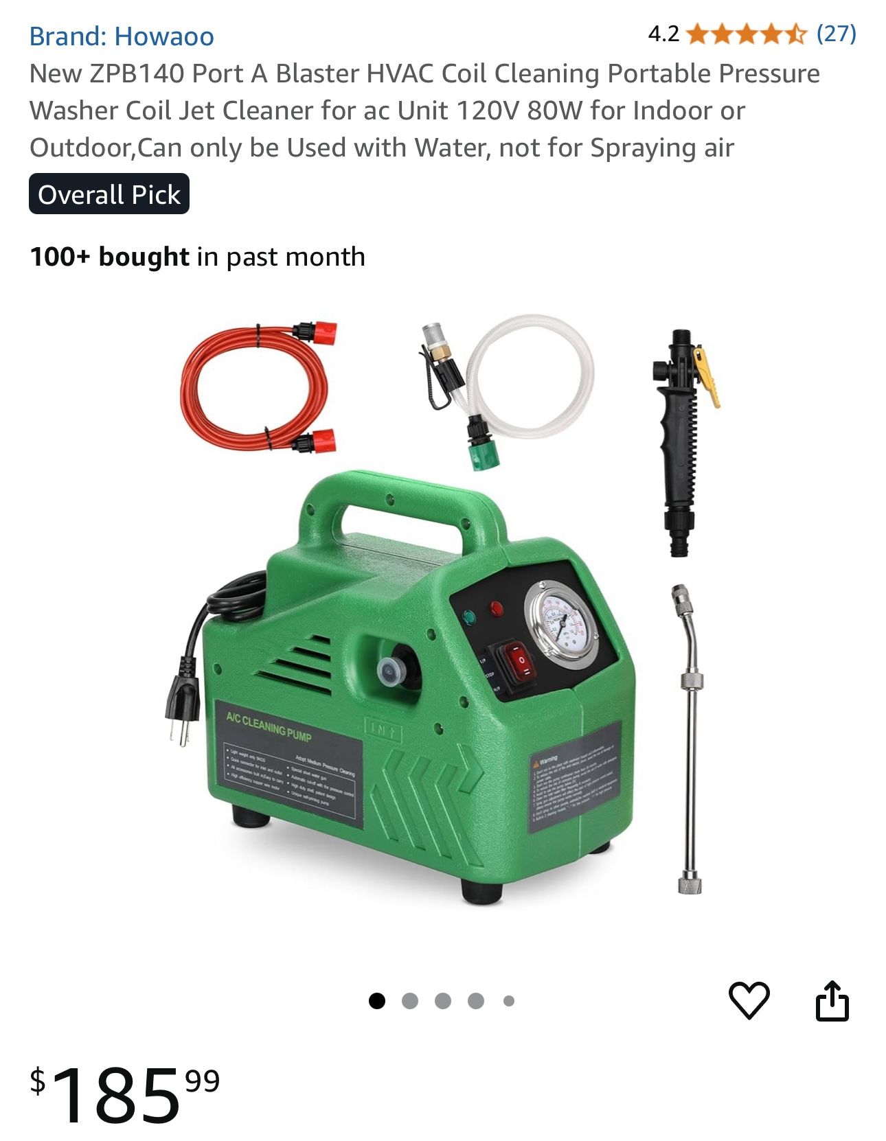 Coil Cleaning Portable Pressure Washer 