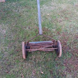 Antique reel mower Old time push mower