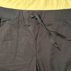XL Drawstring Navy Blue Scrub Pants with pockets