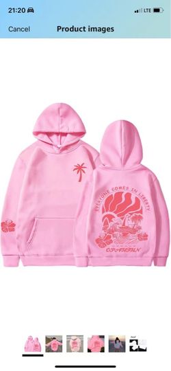 Pink Graphic Pullover Hoodie