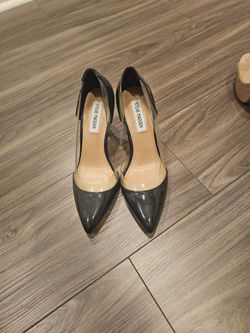 Black Glossy Steve Madden Clear Pumps With Tag Still On 