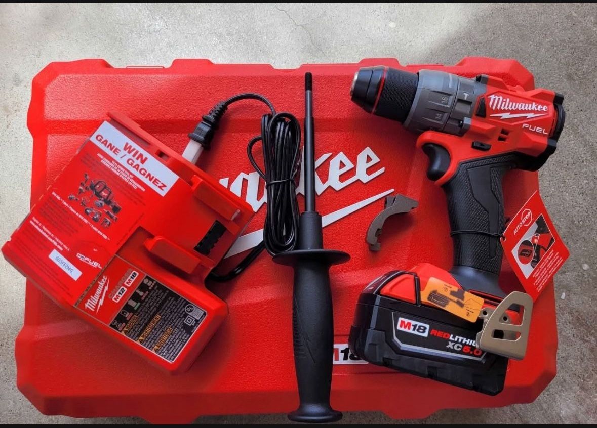 Milwaukee M18 Fuel ½" Hammer Drill + 5ah Battery & Charger