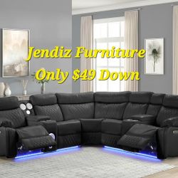 Power Reclining Livingroom Furniture Sectional Couches Sofa With Bluetooth Speakers 