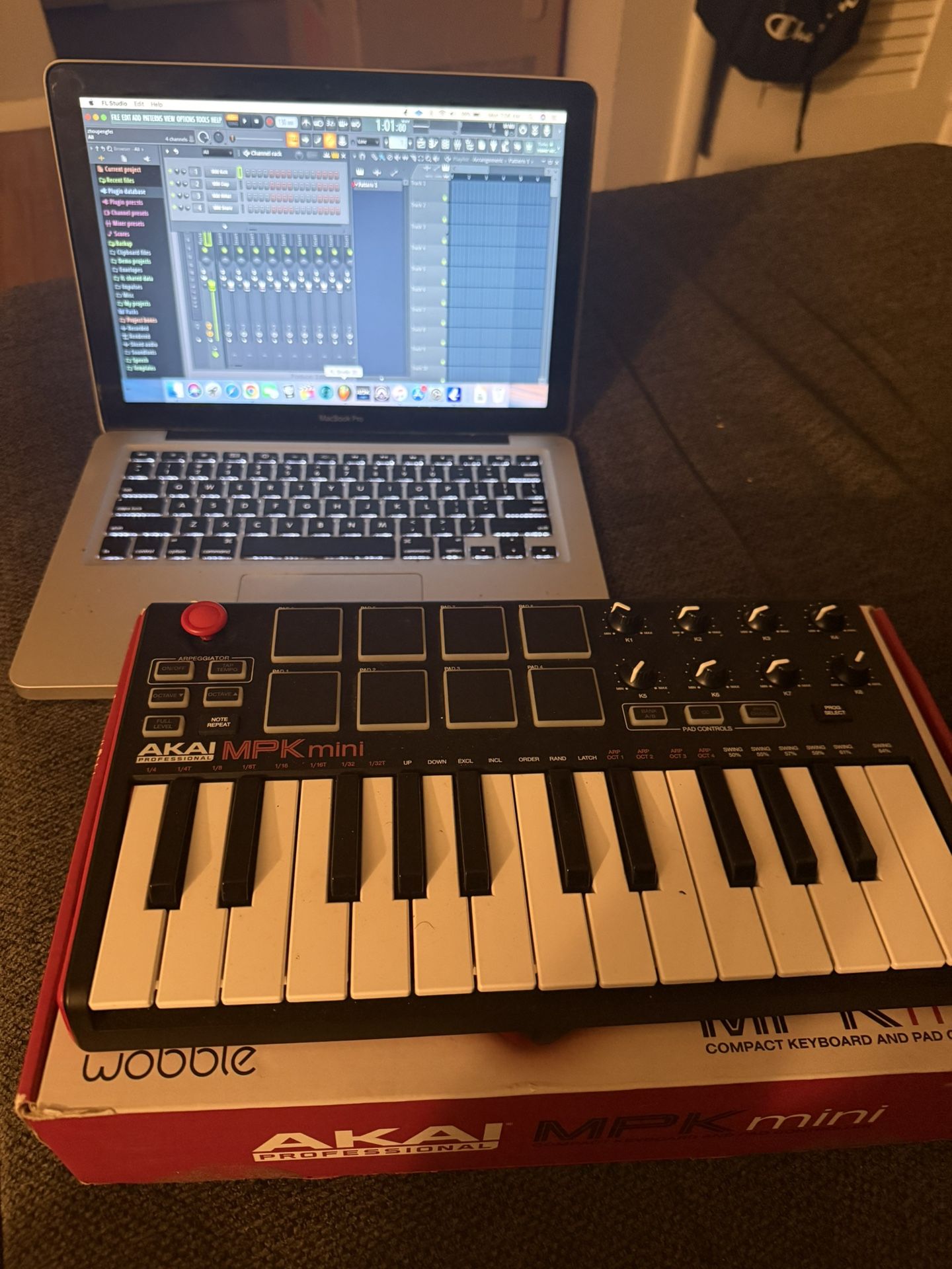MacBook And MIDI keyboard Production Laptop