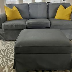 3 Seat IKEA Sofa And Ottoman 