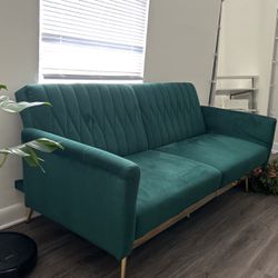 Elegant And Fancy Small Green Couch 