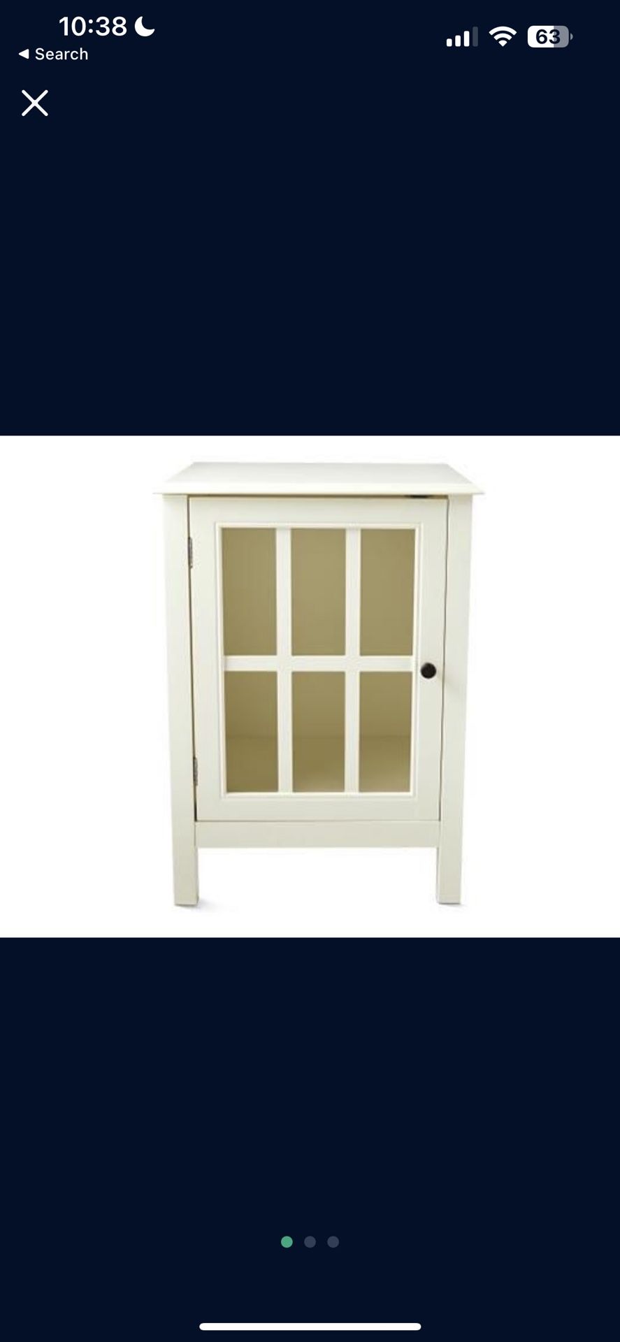 NEW**IN BOX- Sohl Furniture Single Door Accent Cabinet In Ivory