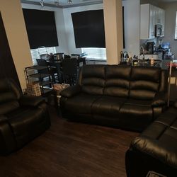 3 Piece Leather Living Room Set