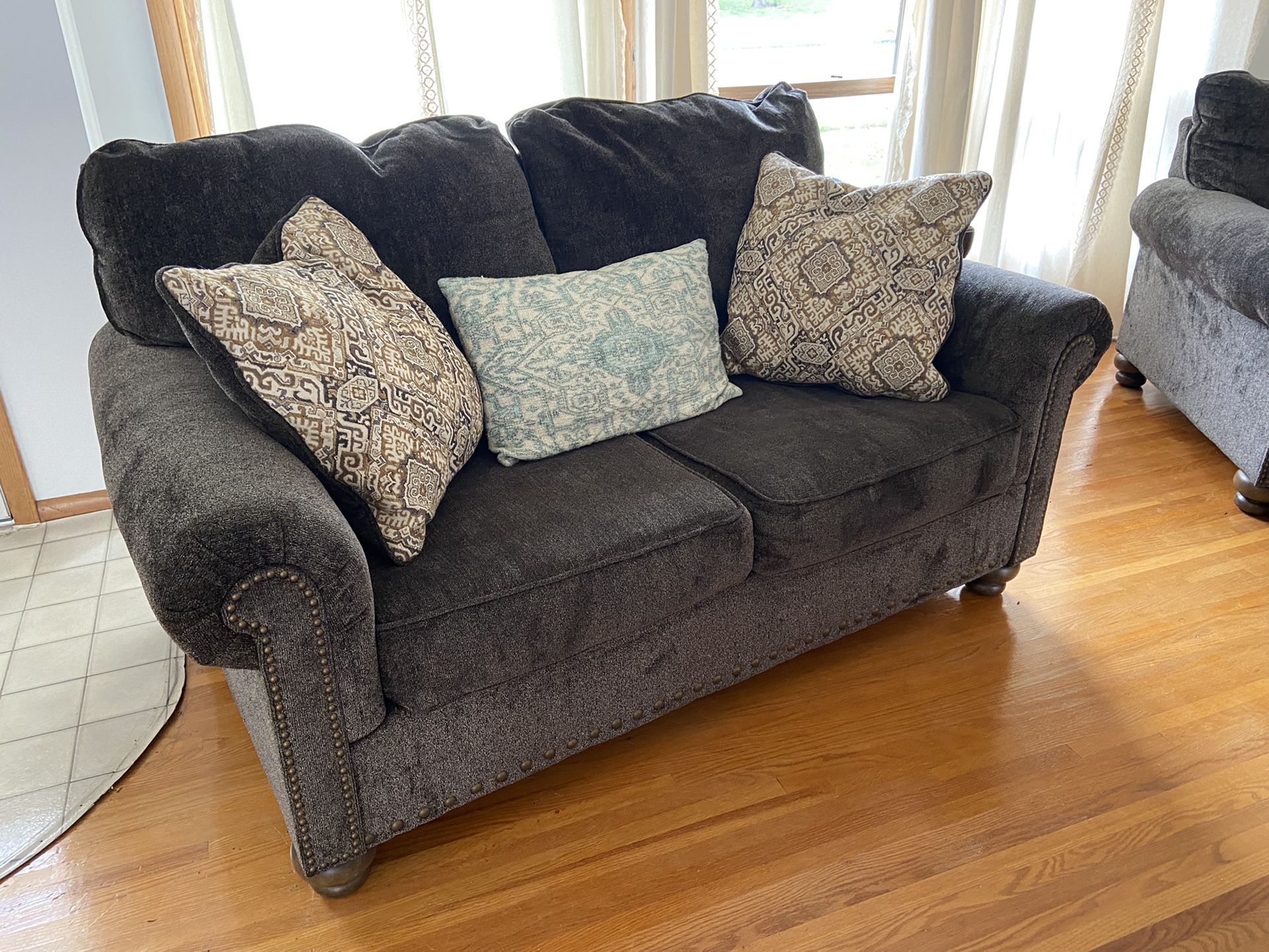 Ashley Loveseat and Oversized Chair W/Ottoman