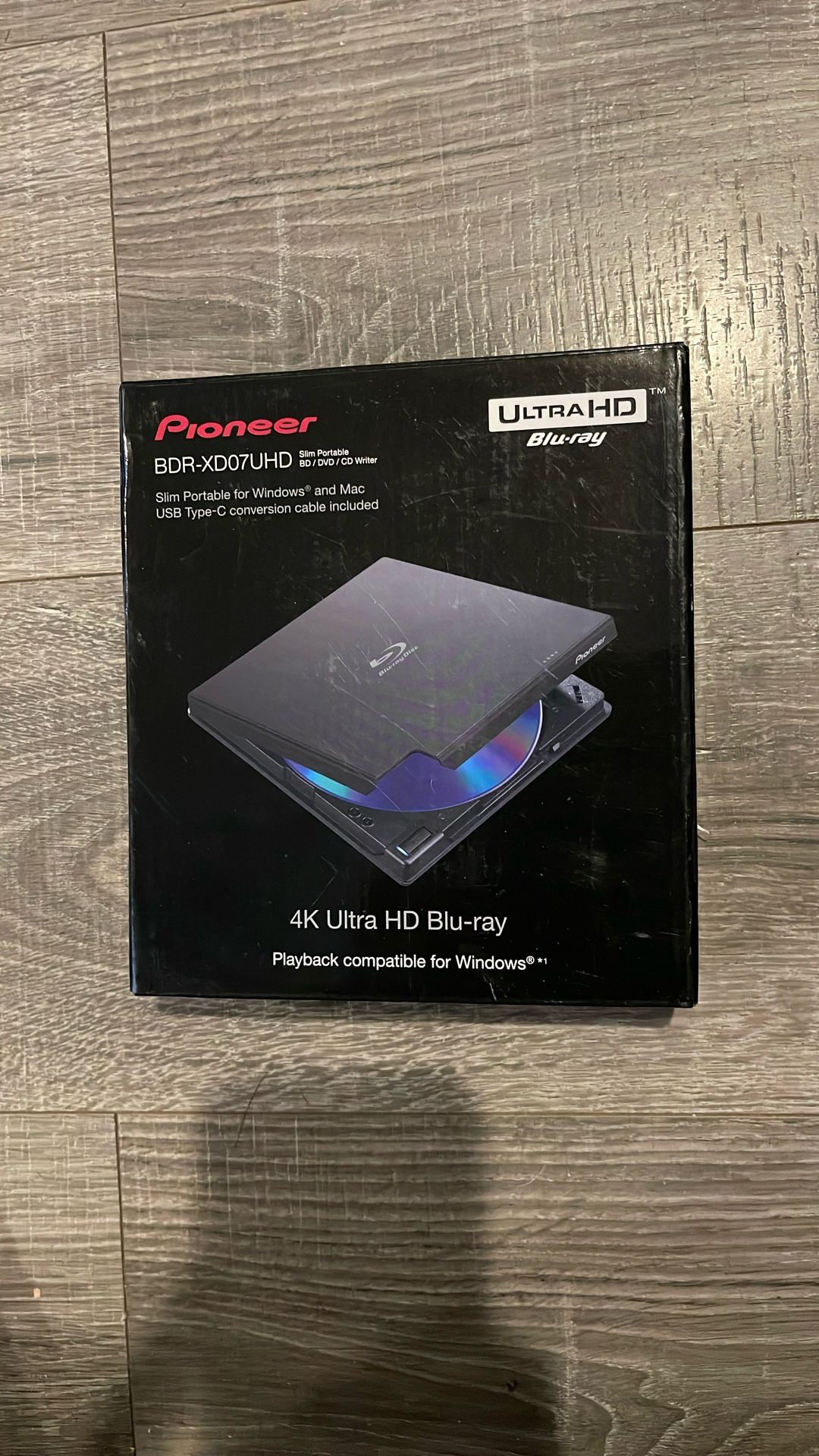Pioneer Electronics BDR-XD07B 6x Slim Portable USB 3.0 BD/DVD/CD Burner Supports BDXL & M-Disc Format with CyberLink Software, Black